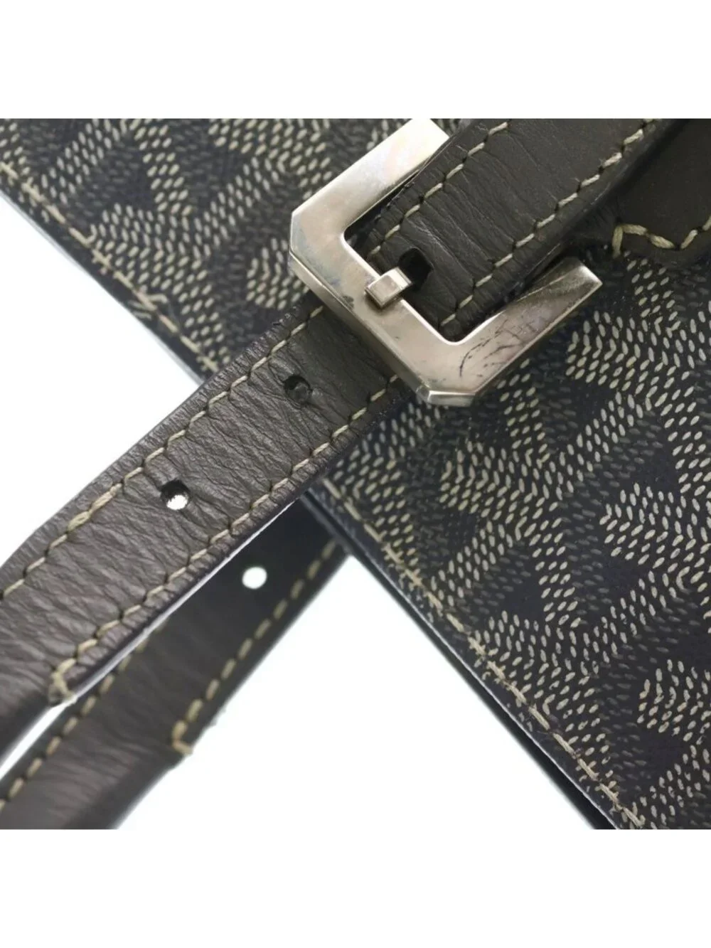 Goyard Como GM Di Canvas Hand Tote Gray